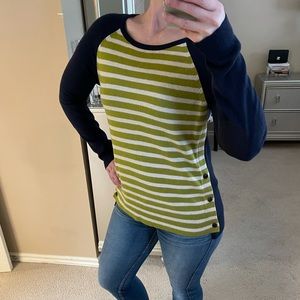 J. Crew Striped Side Bottoms Sweater